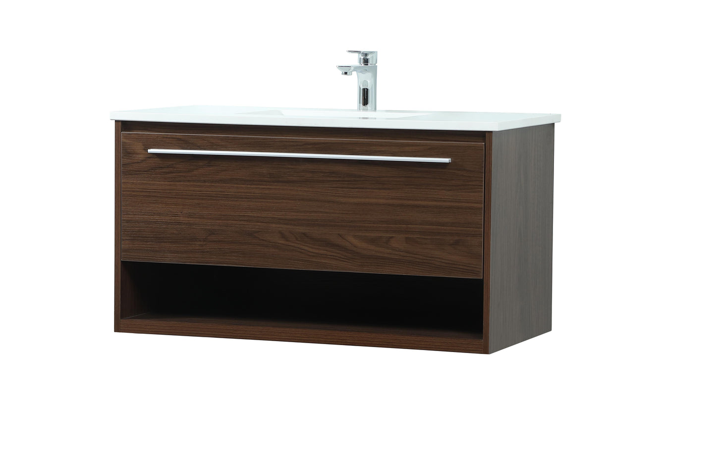 36 inch Single Bathroom Vanity in Walnut - BC3703620WT