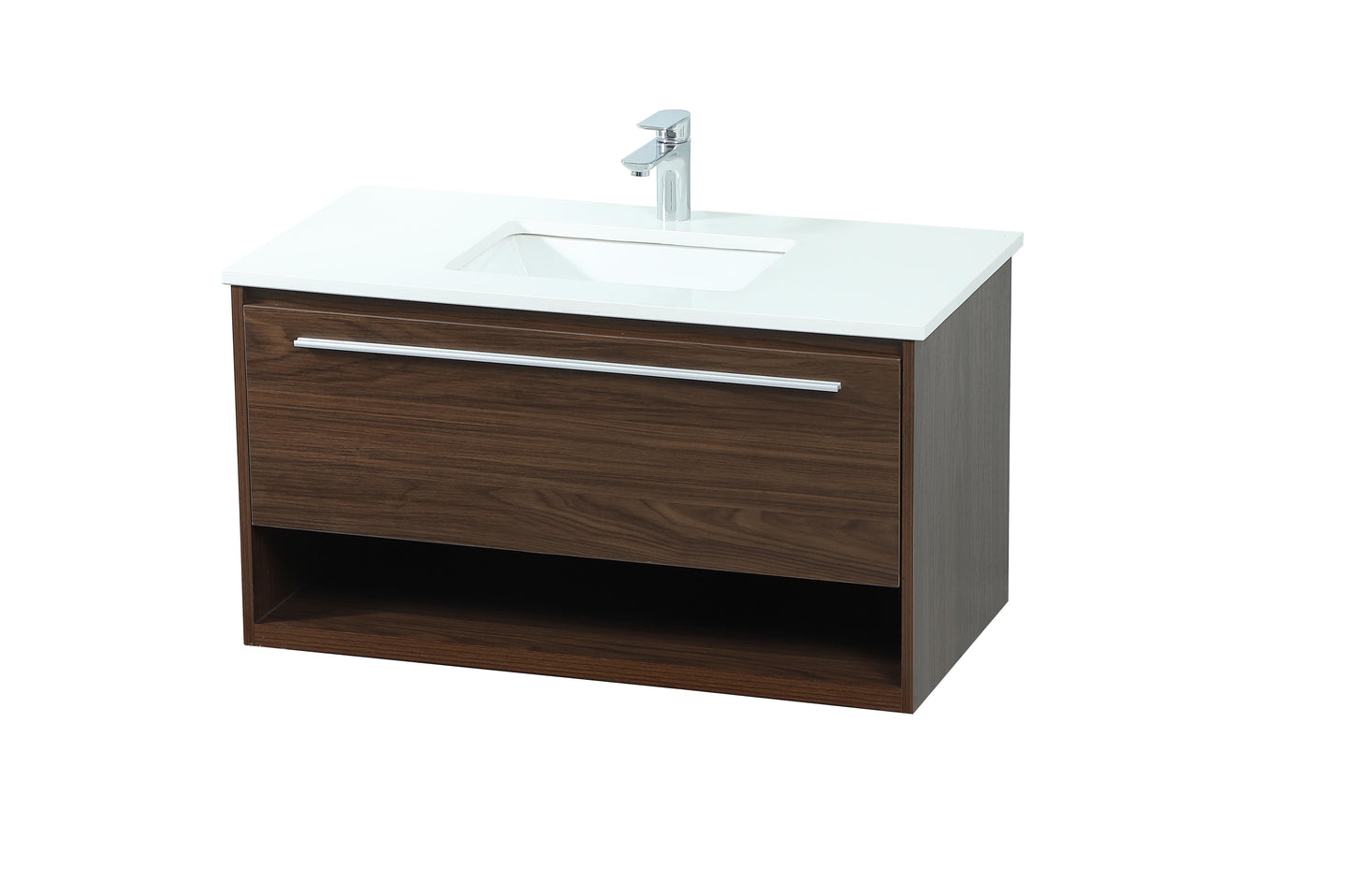 36 inch Single Bathroom Vanity in Walnut - BC3703620WT