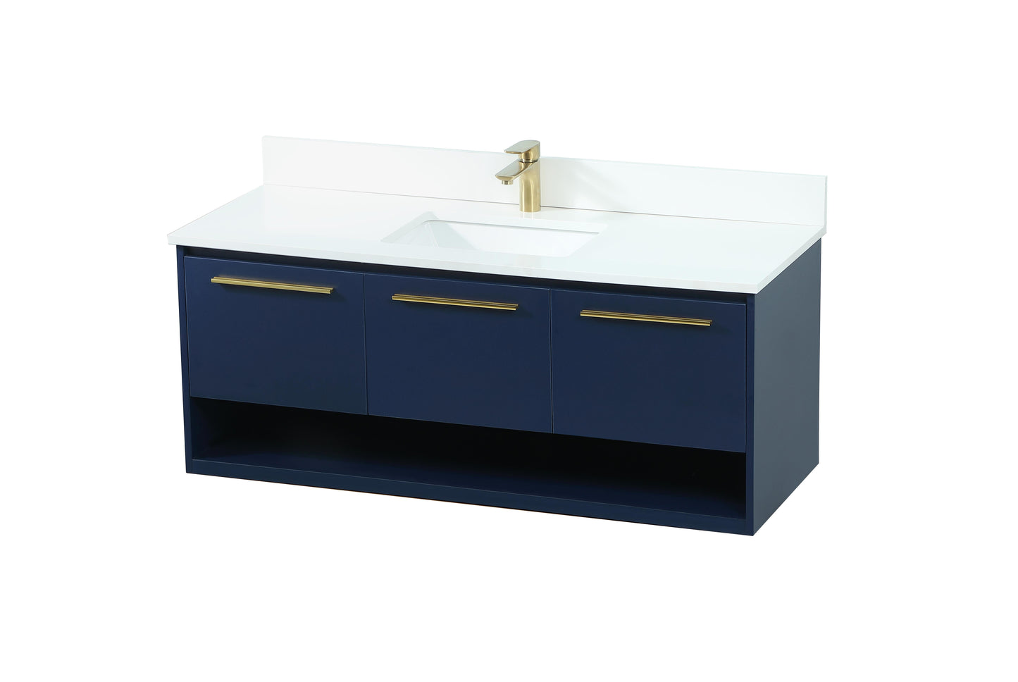 48 inch Single Bathroom Vanity in Blue with backsplash - BC3704820BL-BS