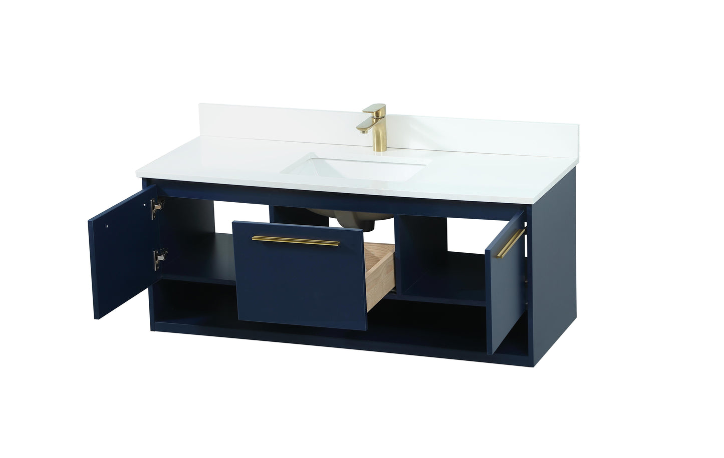 48 inch Single Bathroom Vanity in Blue with backsplash - BC3704820BL-BS