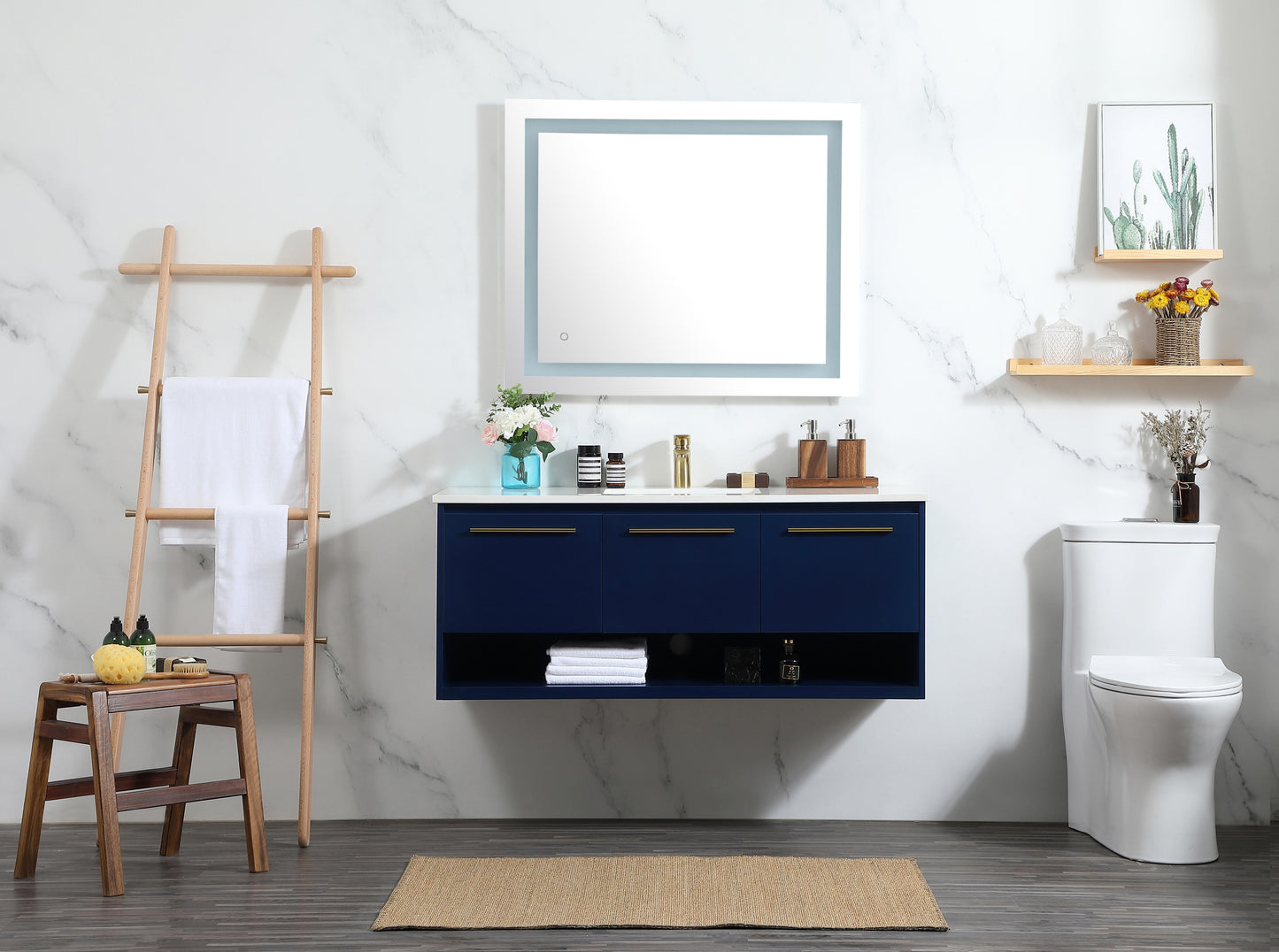 48 inch Single Bathroom Vanity in Blue - BC3704820BL