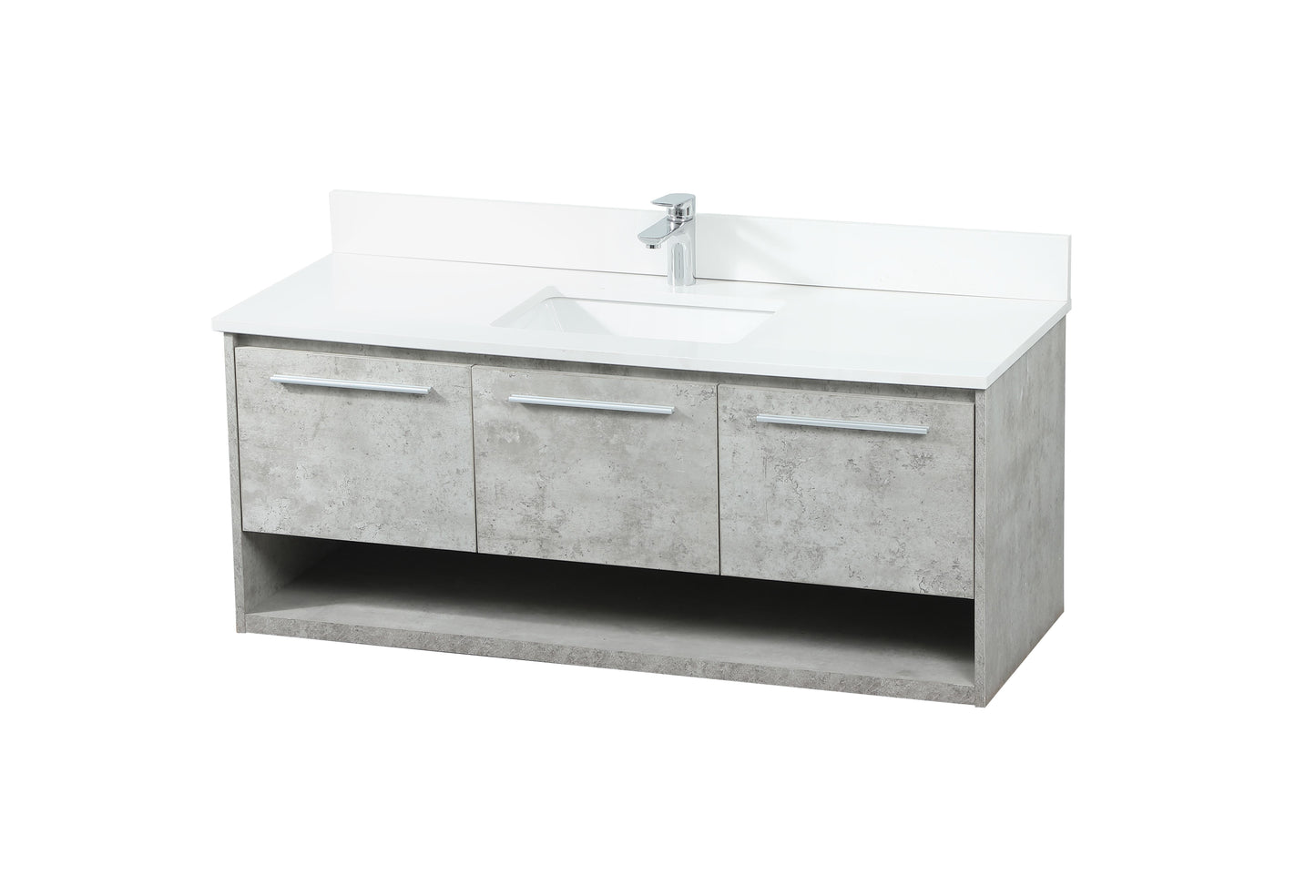 48 inch Single Bathroom Vanity in Concrete Grey with backsplash - BC3704820CG-BS