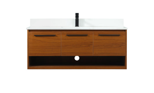 48 inch Single Bathroom Vanity in Teak with backsplash - BC3704820TK-BS