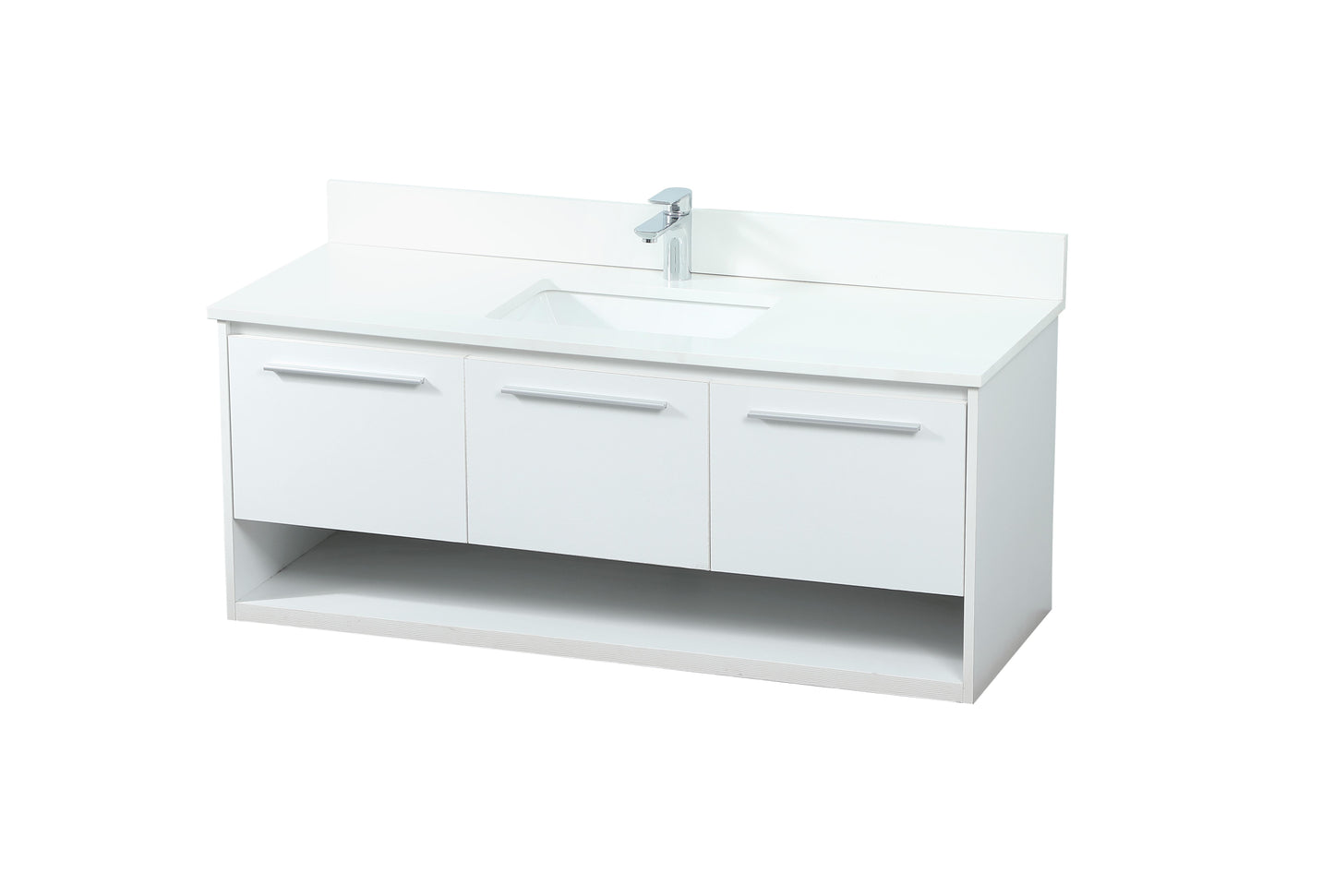 48 inch Single Bathroom Vanity in White with backsplash - BC3704820WH-BS