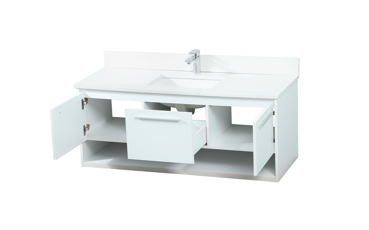 48 inch Single Bathroom Vanity in White with backsplash - BC3704820WH-BS