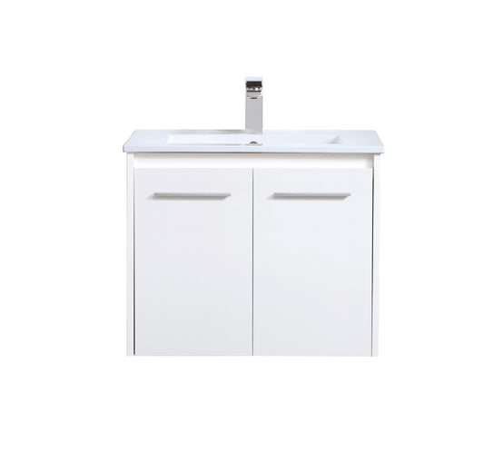 24 inch Single Bathroom Floating Vanity in White - BC3802420WH