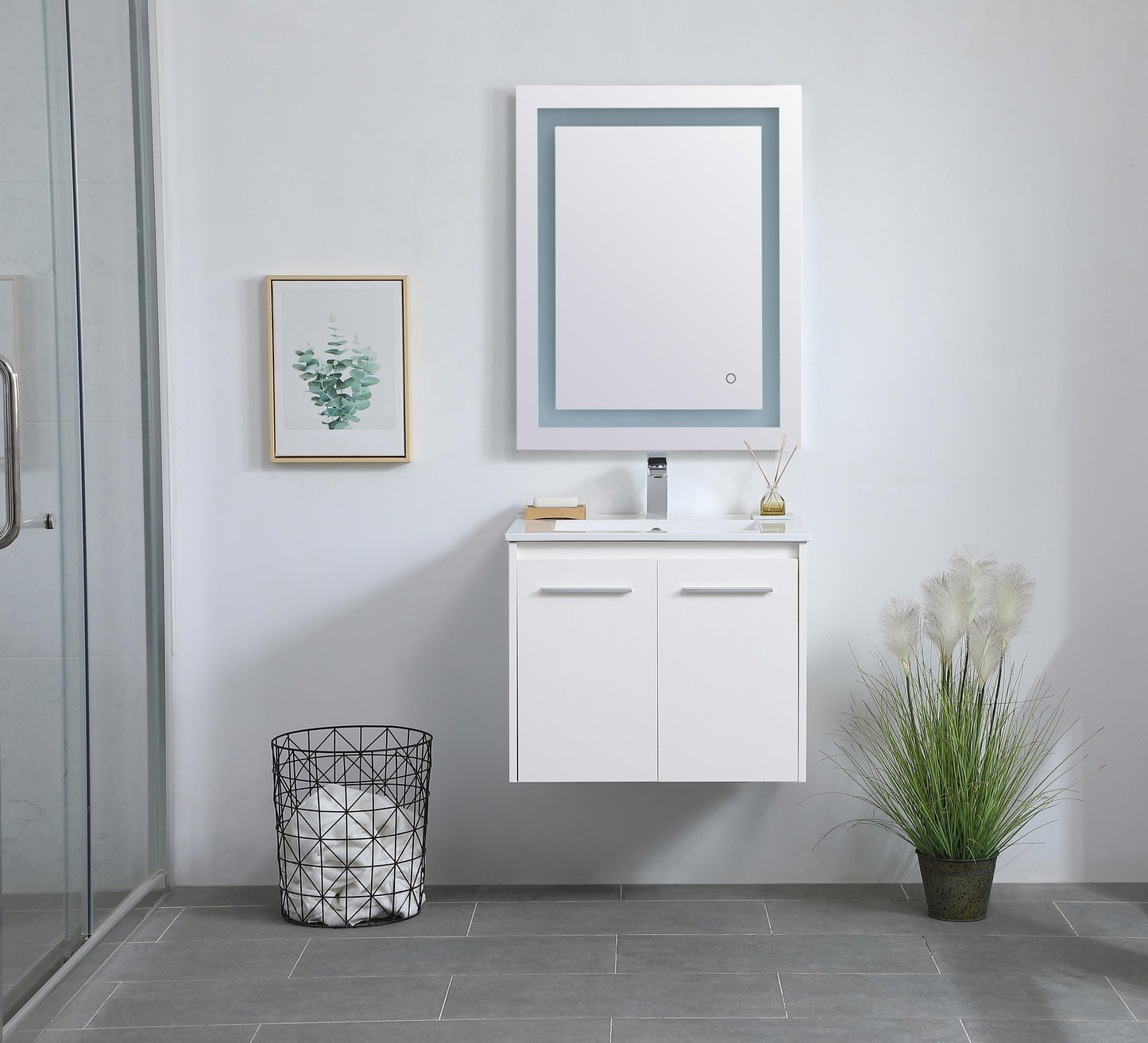 24 inch Single Bathroom Floating Vanity in White - BC3802420WH