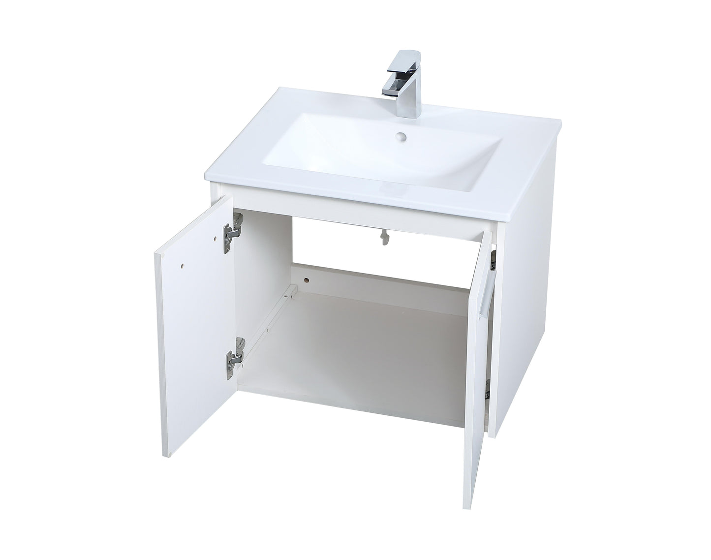 24 inch Single Bathroom Floating Vanity in White - BC3802420WH