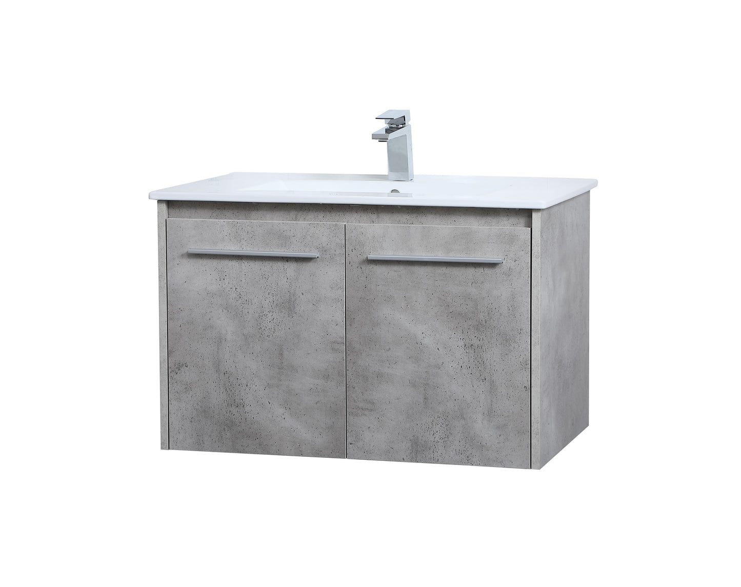 30 inch Single Bathroom Floating Vanity in Concrete Grey - BC3803020CG