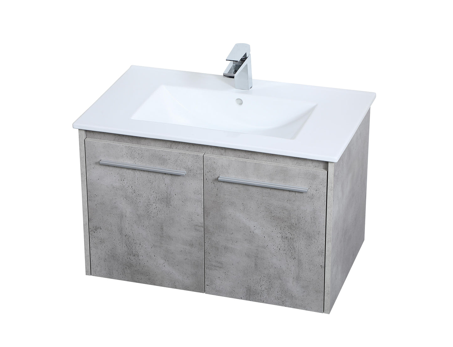 30 inch Single Bathroom Floating Vanity in Concrete Grey - BC3803020CG