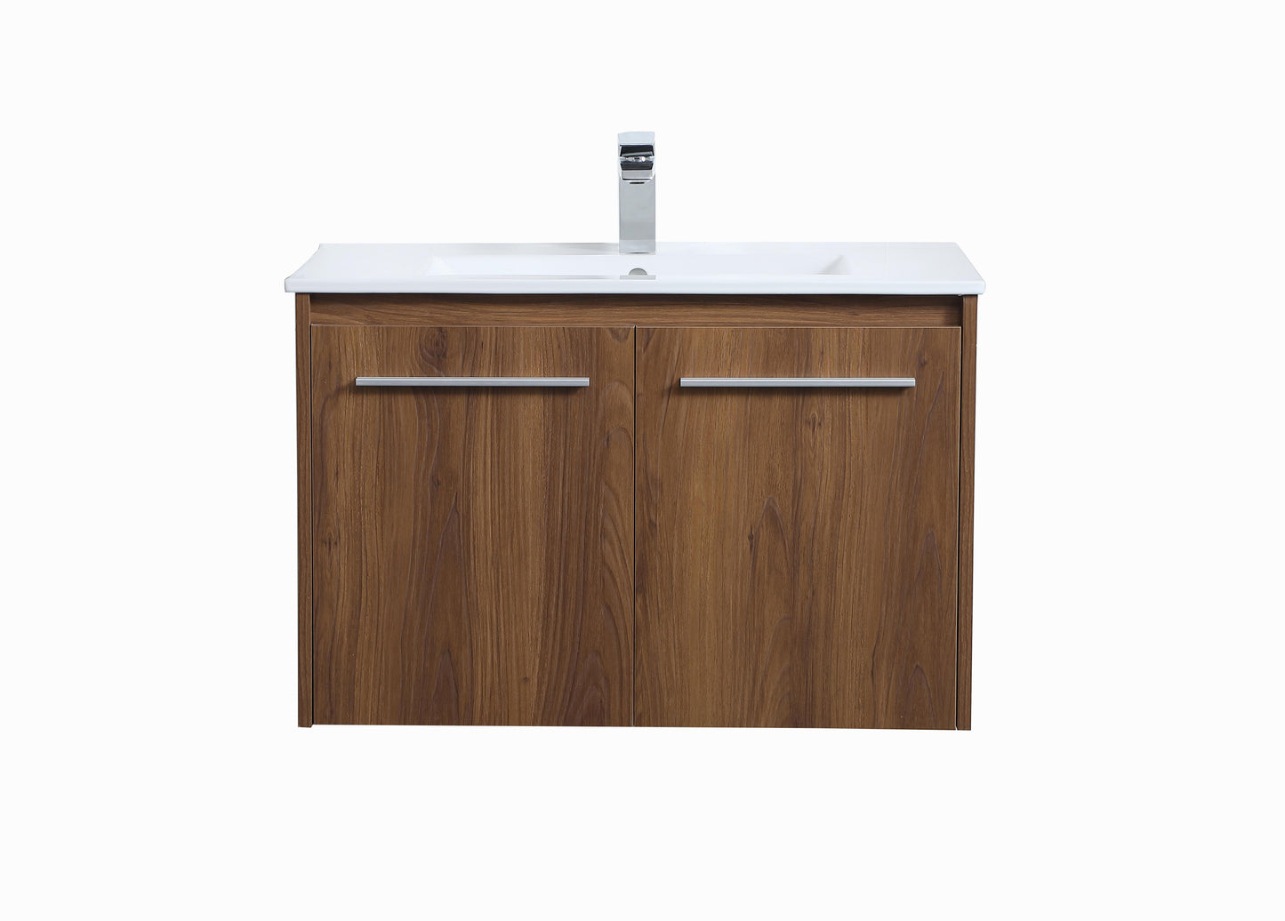 30 inch Single Bathroom Floating Vanity in Walnut Brown - BC3803020WB