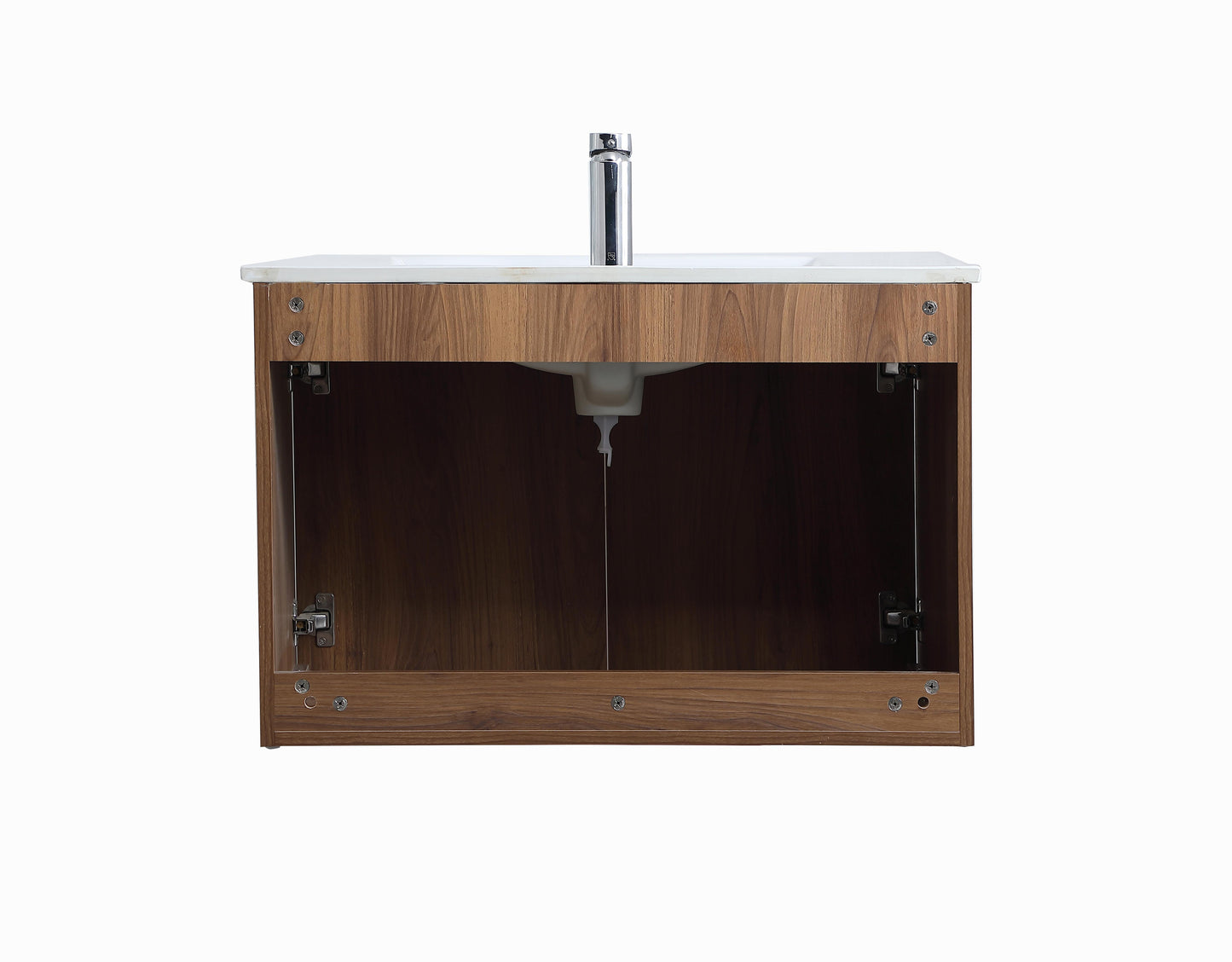 30 inch Single Bathroom Floating Vanity in Walnut Brown - BC3803020WB