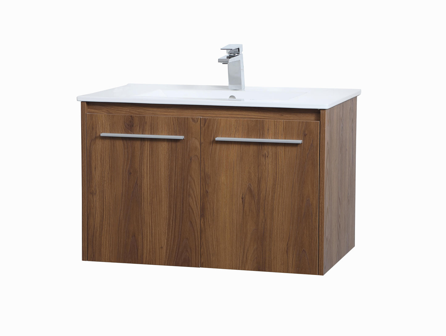 30 inch Single Bathroom Floating Vanity in Walnut Brown - BC3803020WB