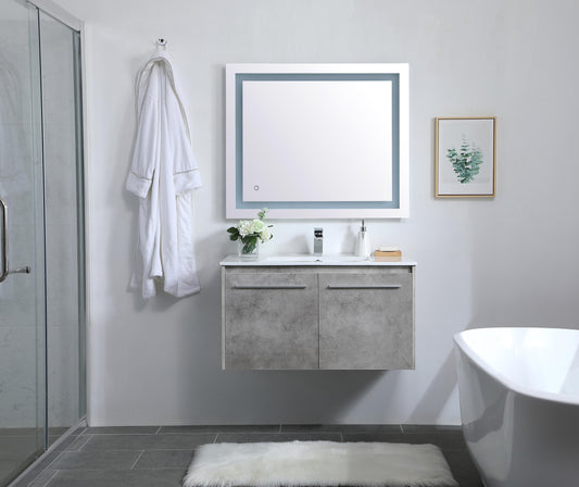 36 inch Single Bathroom Floating Vanity in Concrete Grey - BC3803620CG