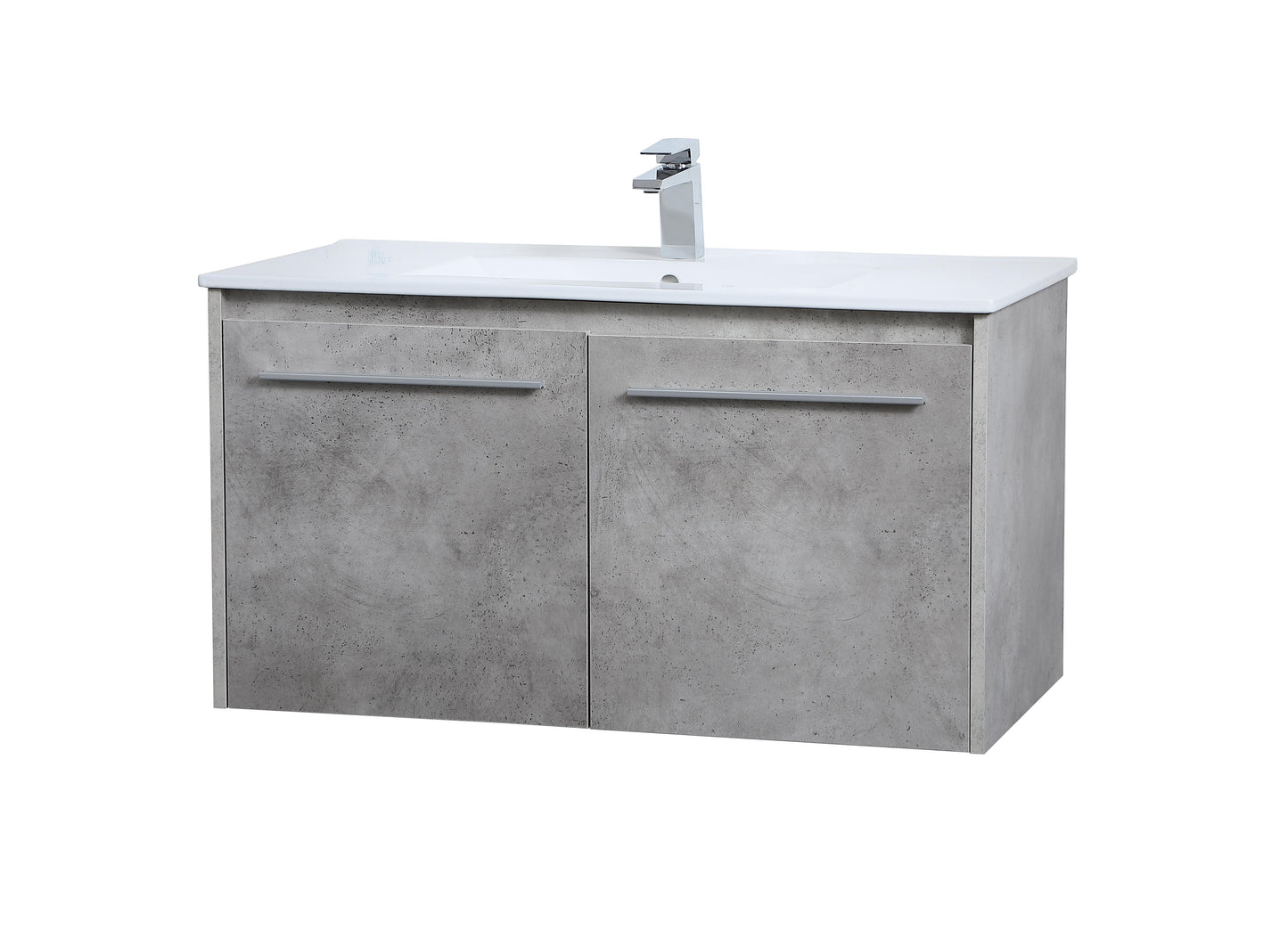 36 inch Single Bathroom Floating Vanity in Concrete Grey - BC3803620CG