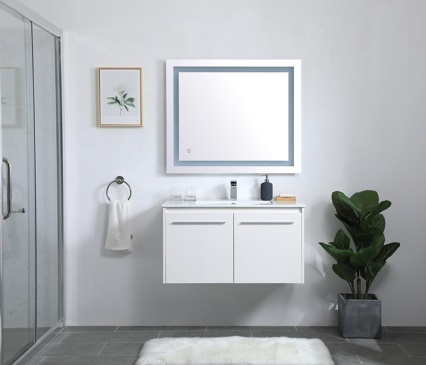 36 inch Single Bathroom Floating Vanity in White - BC3803620WH