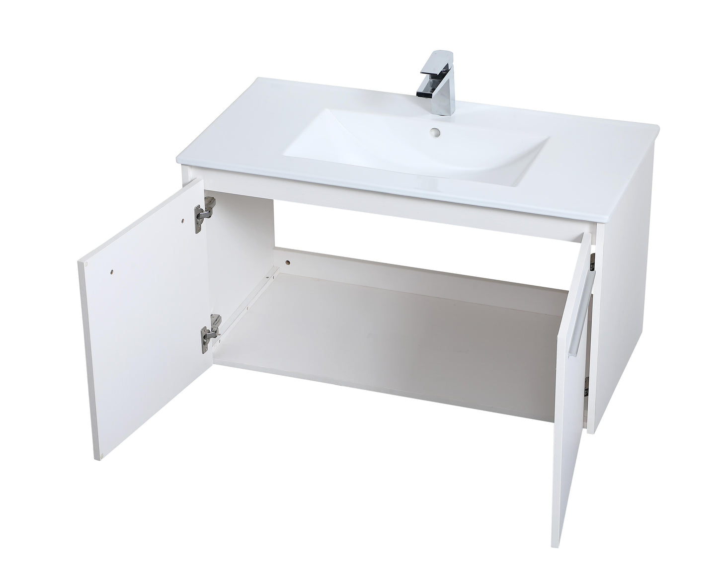 36 inch Single Bathroom Floating Vanity in White - BC3803620WH