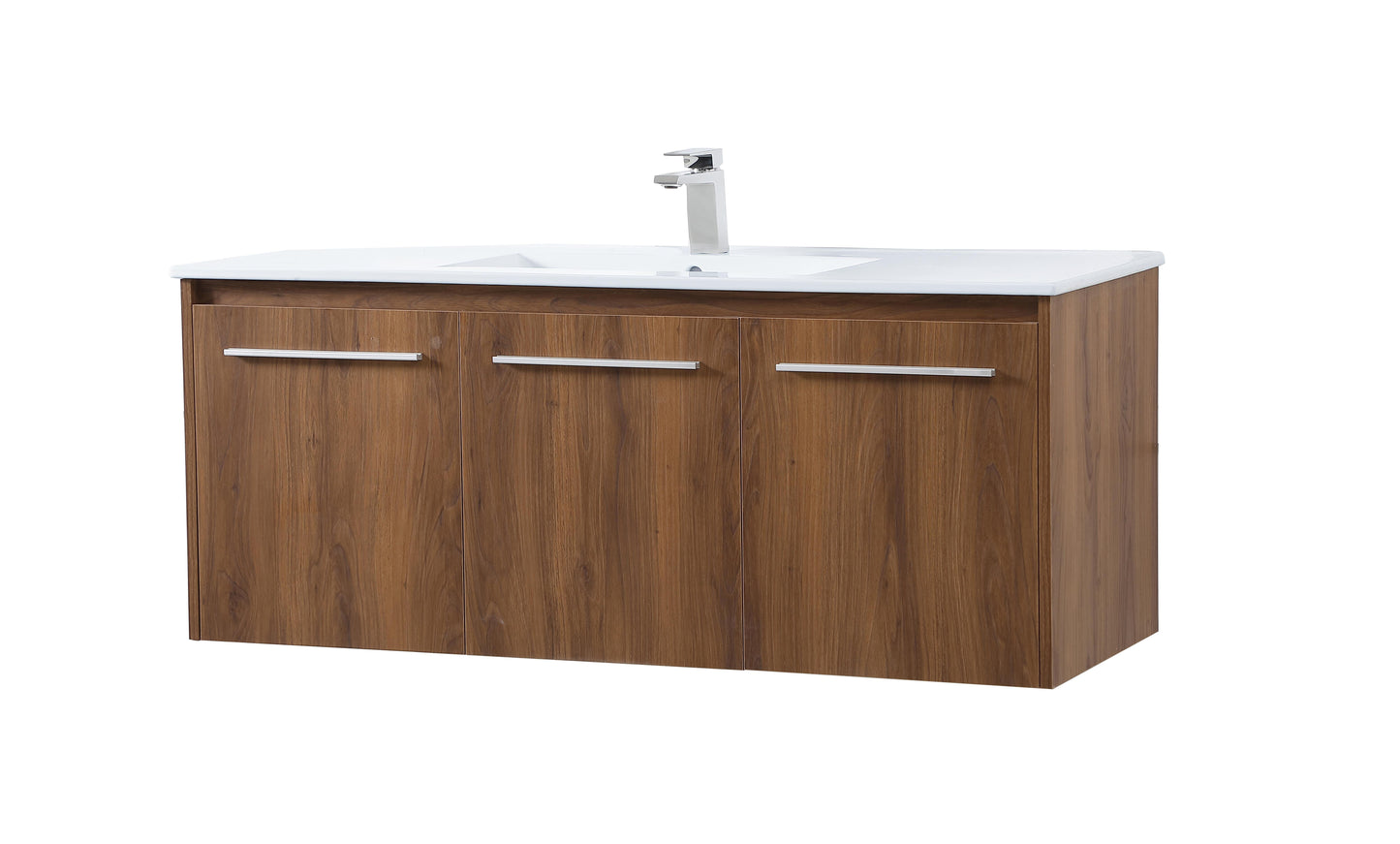 48 inch Single Bathroom Floating Vanity in Walnut Brown - BC3804820WB