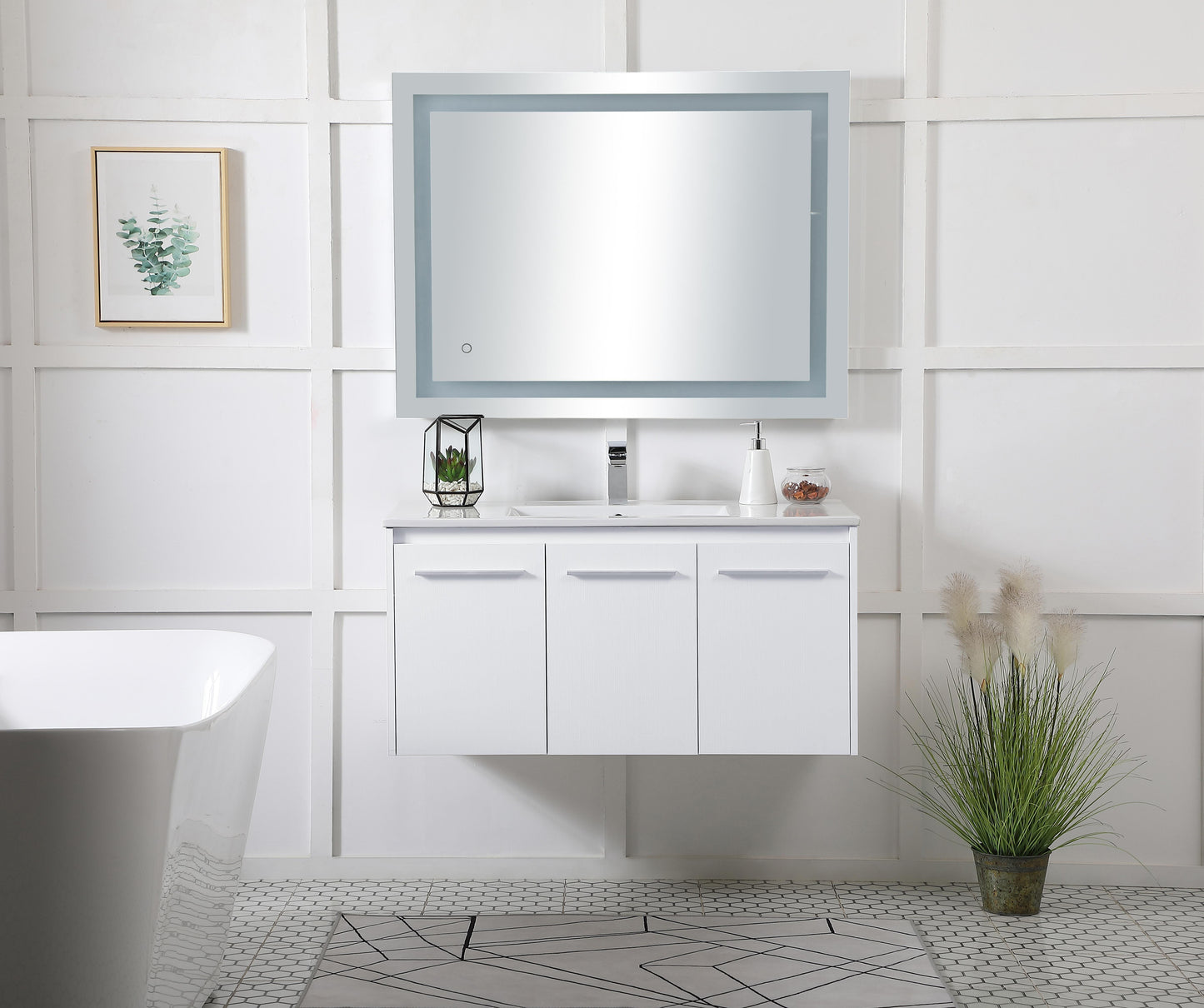 48 inch Single Bathroom Floating Vanity in White - BC3804820WH