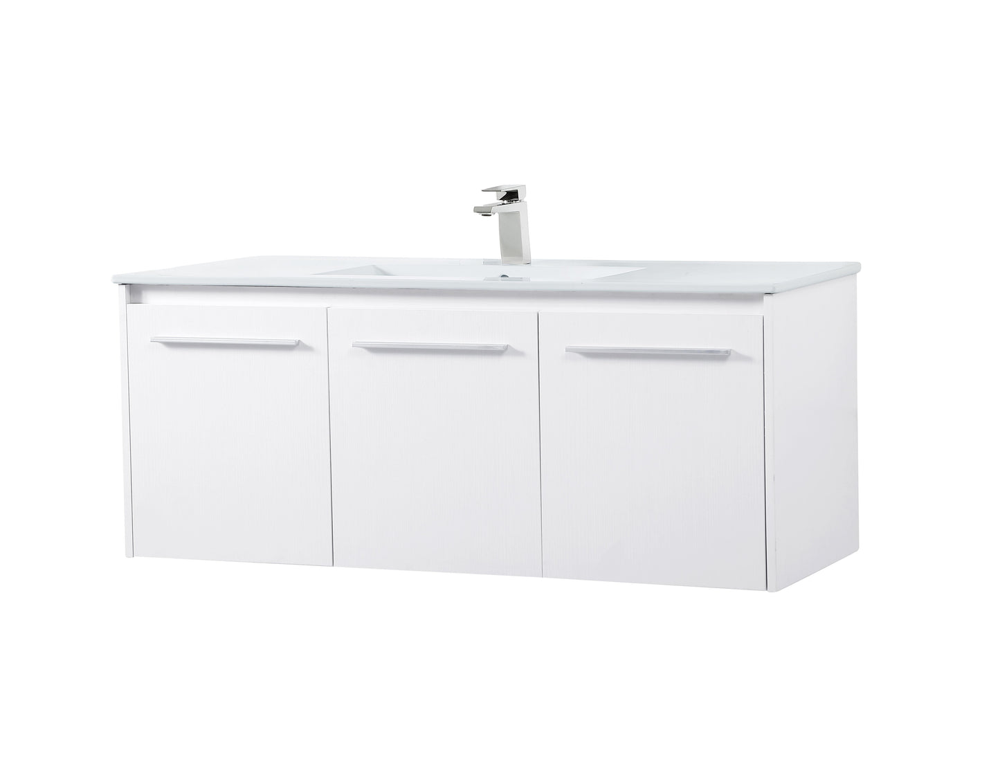 48 inch Single Bathroom Floating Vanity in White - BC3804820WH