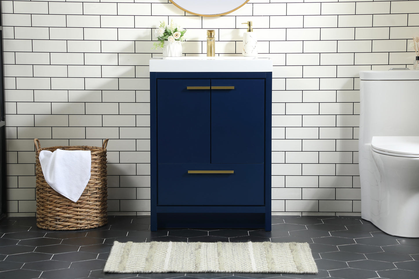 24 inch Single Bathroom Vanity in Blue