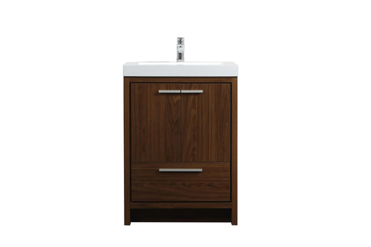 24 inch Single Bathroom Vanity in Walnut