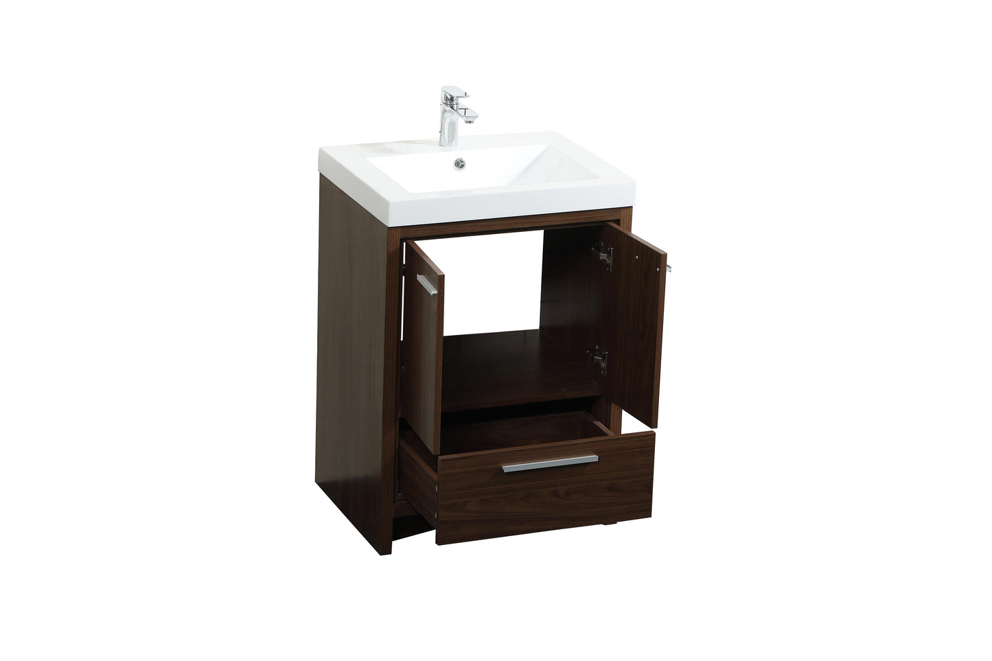 24 inch Single Bathroom Vanity in Walnut