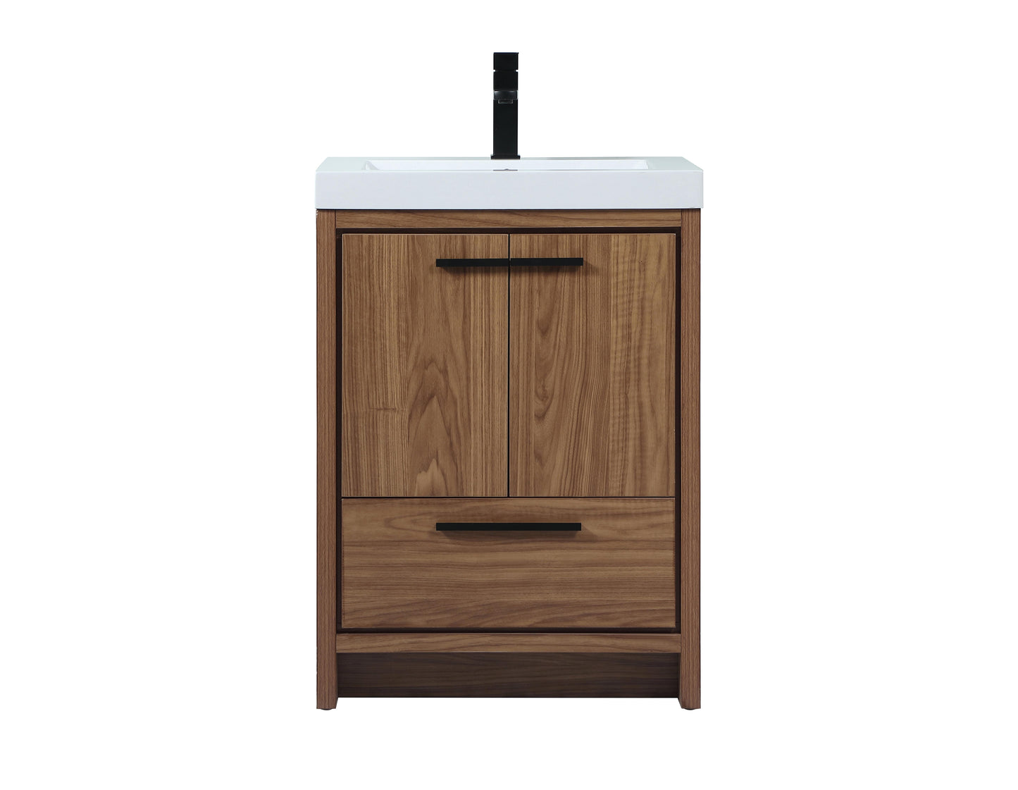 24 inch Single Bathroom Vanity in Walnut Brown - BC3902434WB