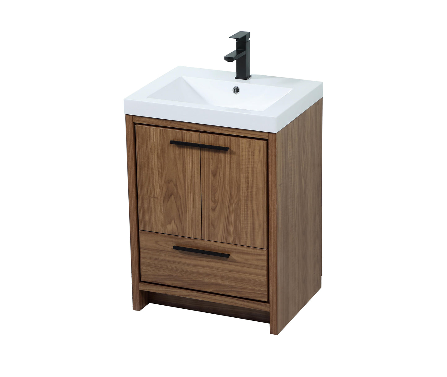 24 inch Single Bathroom Vanity in Walnut Brown - BC3902434WB