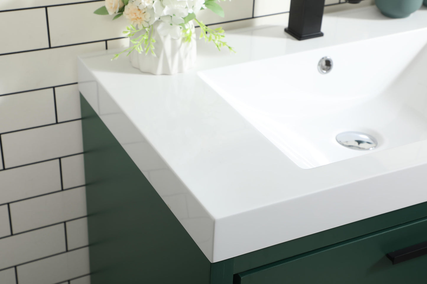 30 inch Single Bathroom Vanity in Green