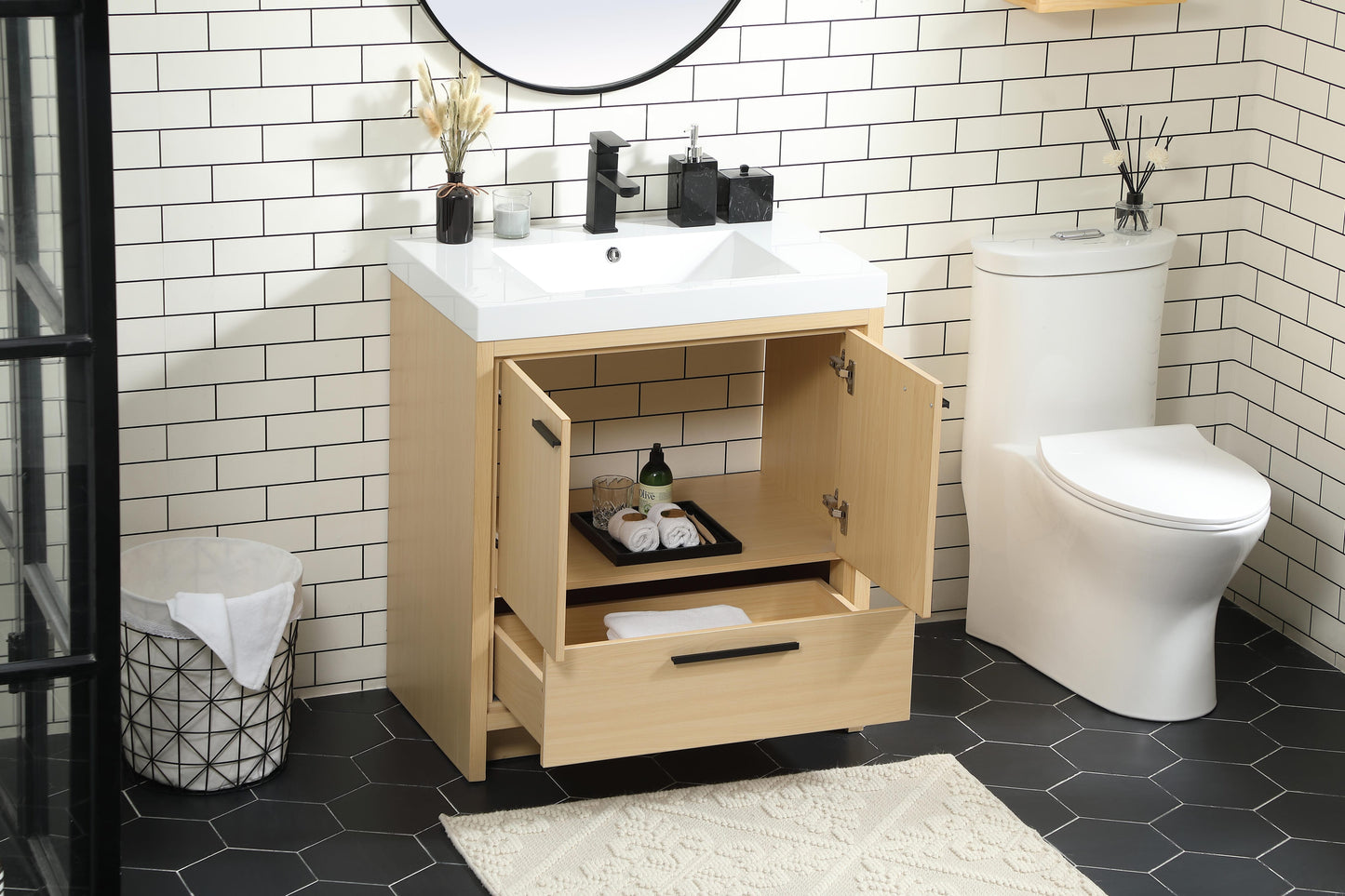 30 inch Single Bathroom Vanity in Maple