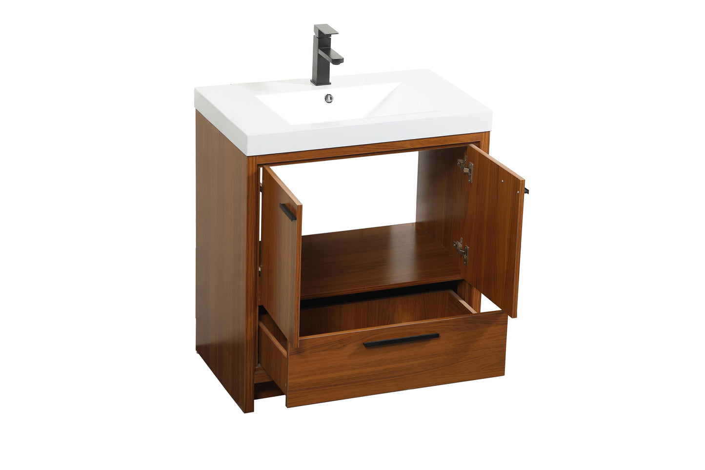 30 inch Single Bathroom Vanity in Teak