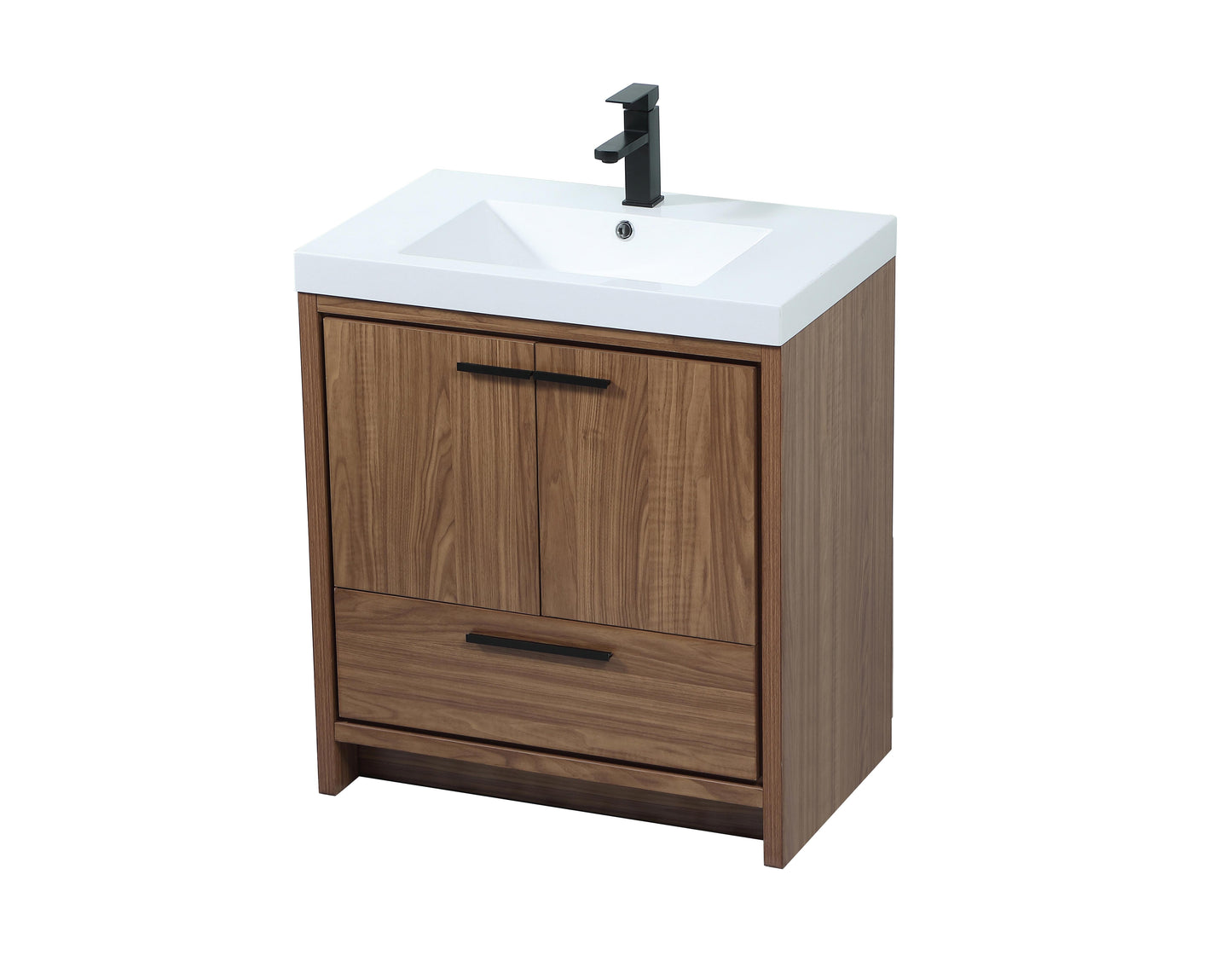 30 inch Single Bathroom Vanity in Walnut Brown - BC3903034WB