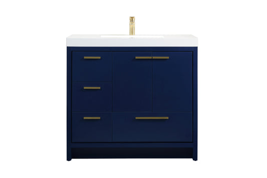 36 inch Single Bathroom Vanity in Blue