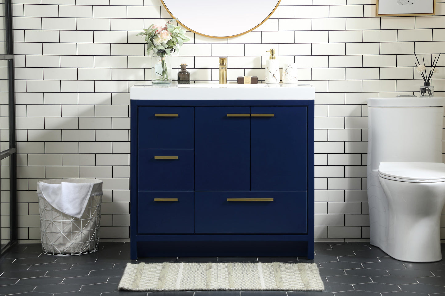 36 inch Single Bathroom Vanity in Blue