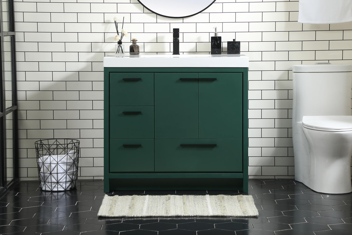 36 inch Single Bathroom Vanity in Green