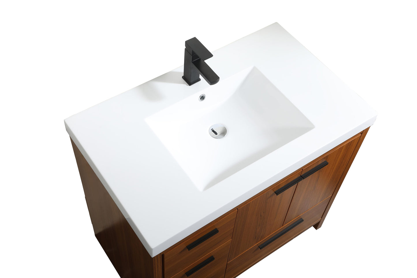 36 inch Single Bathroom Vanity in Teak