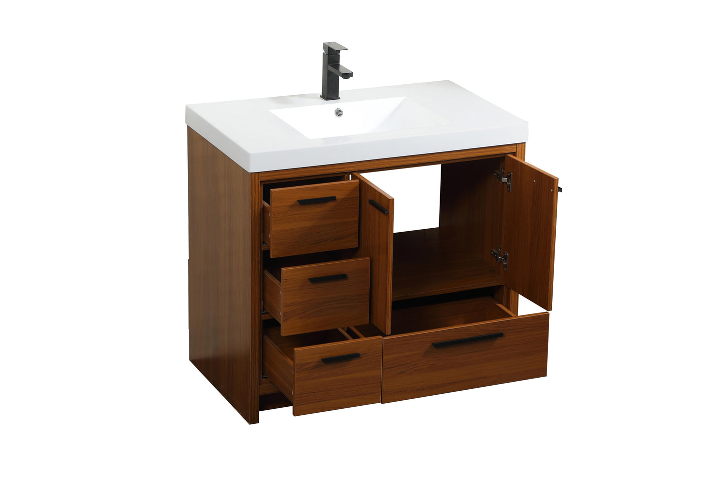 36 inch Single Bathroom Vanity in Teak