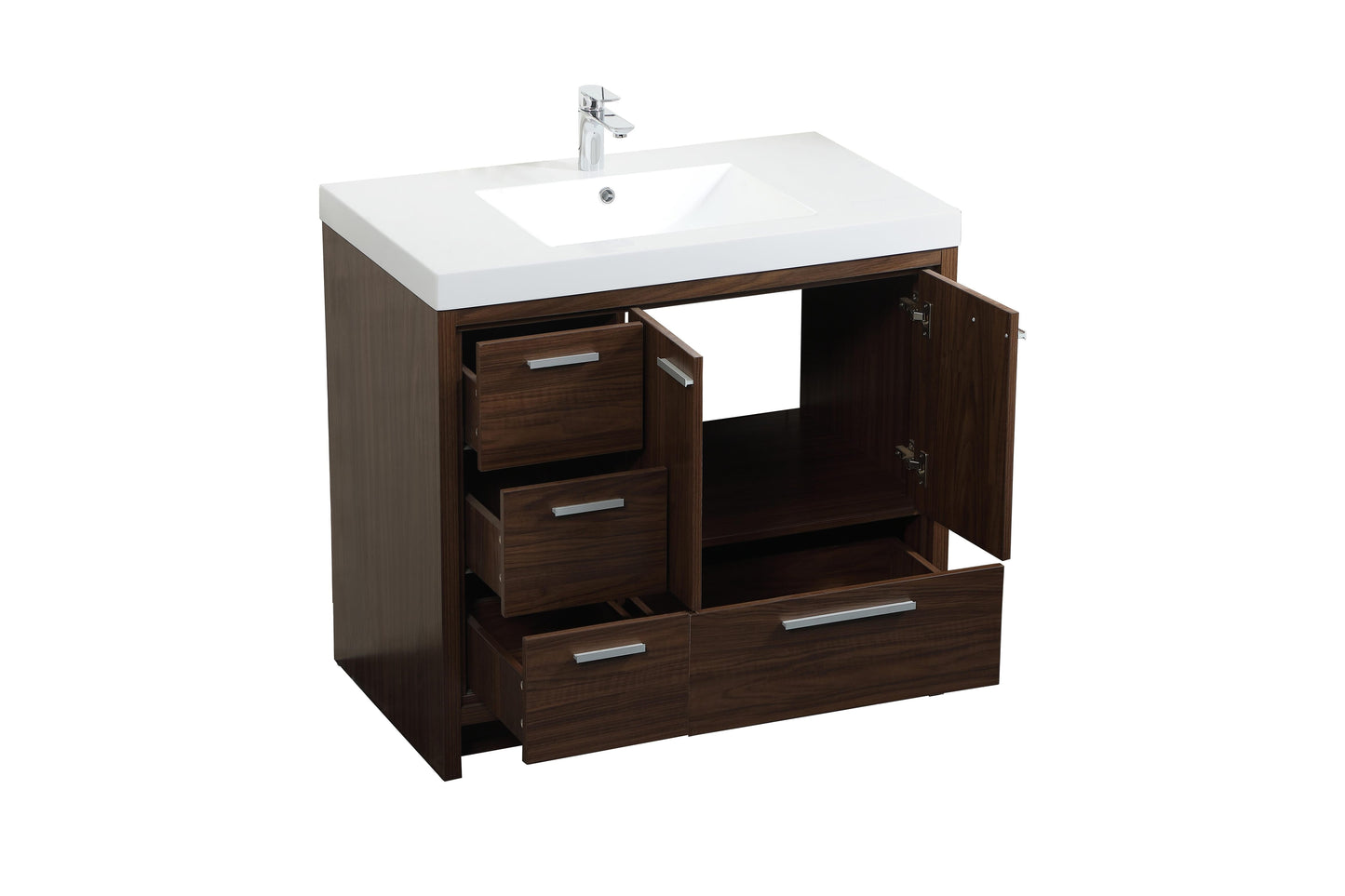 36 inch Single Bathroom Vanity in Walnut