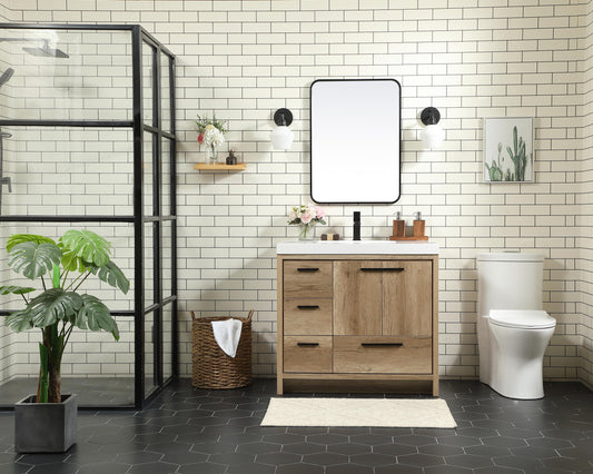 36 inch Single Bathroom Vanity in Natural Oak - BC3903634NT