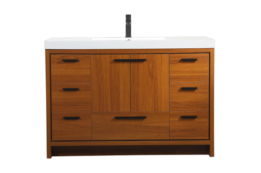 48 inch Single Bathroom Vanity in Teak