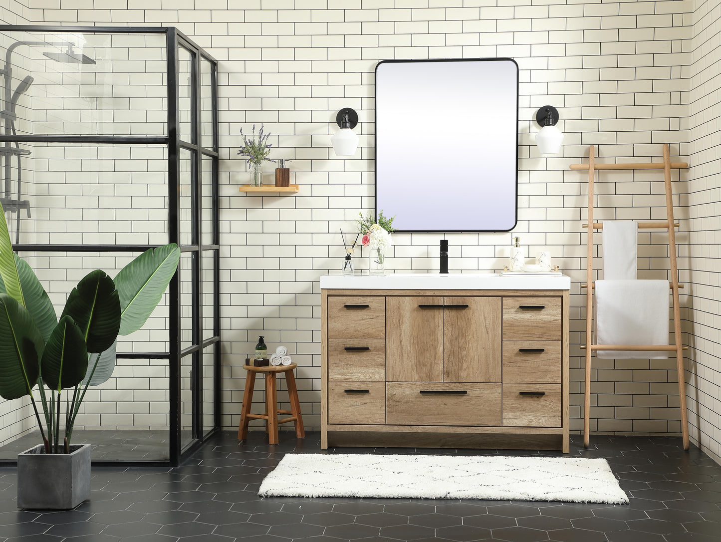 48 inch Single Bathroom Vanity in Natural Oak - BC3904834NT