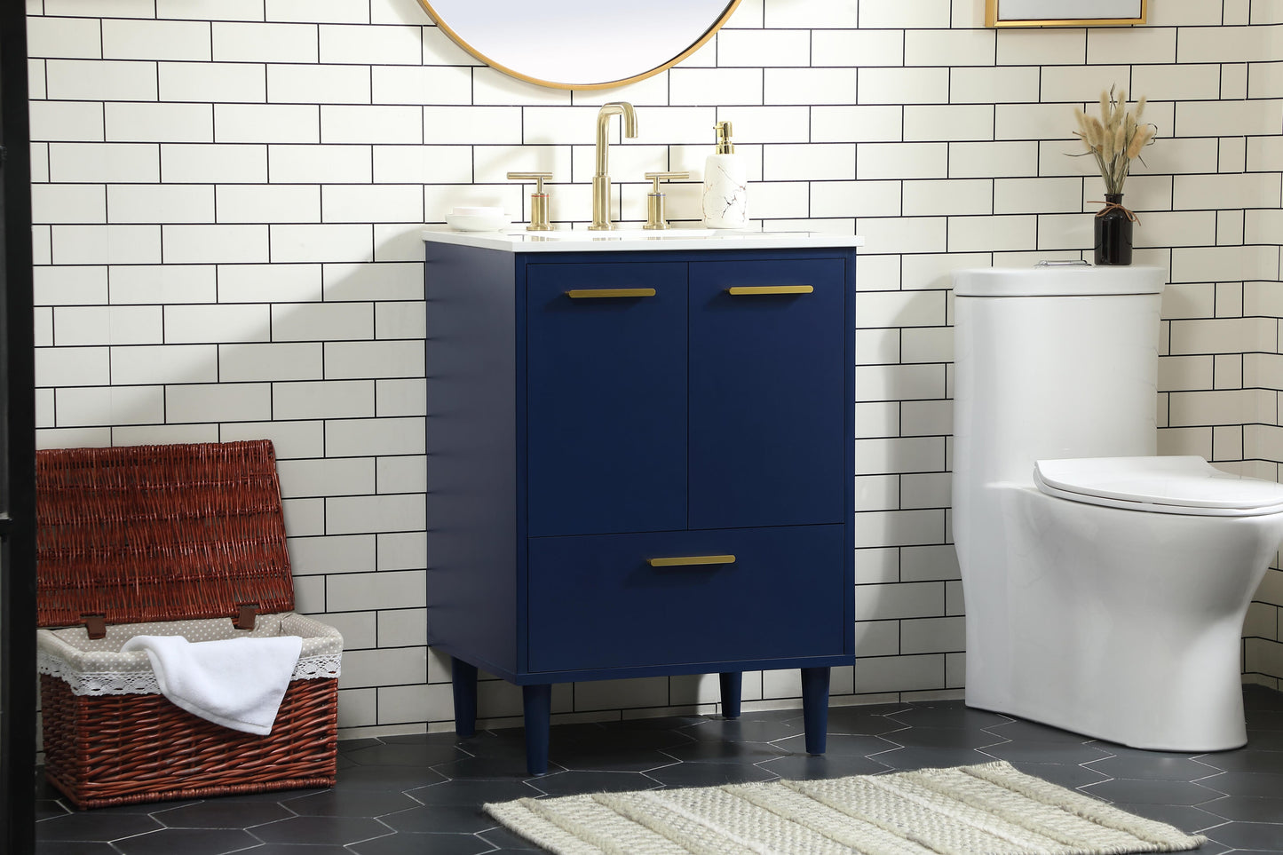 24 inch Bathroom Vanity in Blue