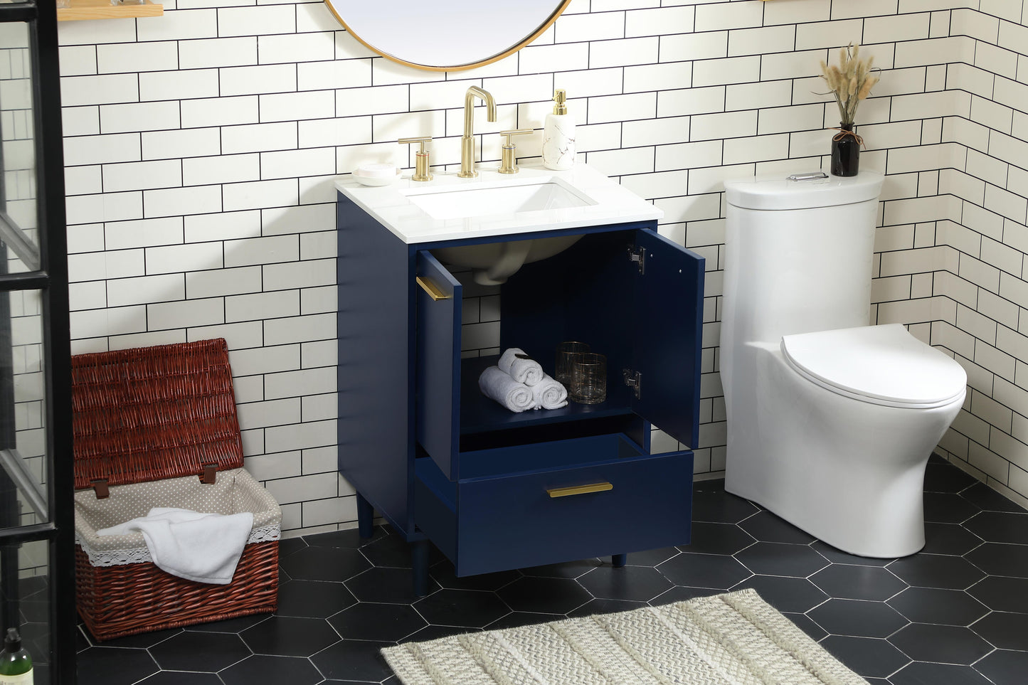 24 inch Bathroom Vanity in Blue