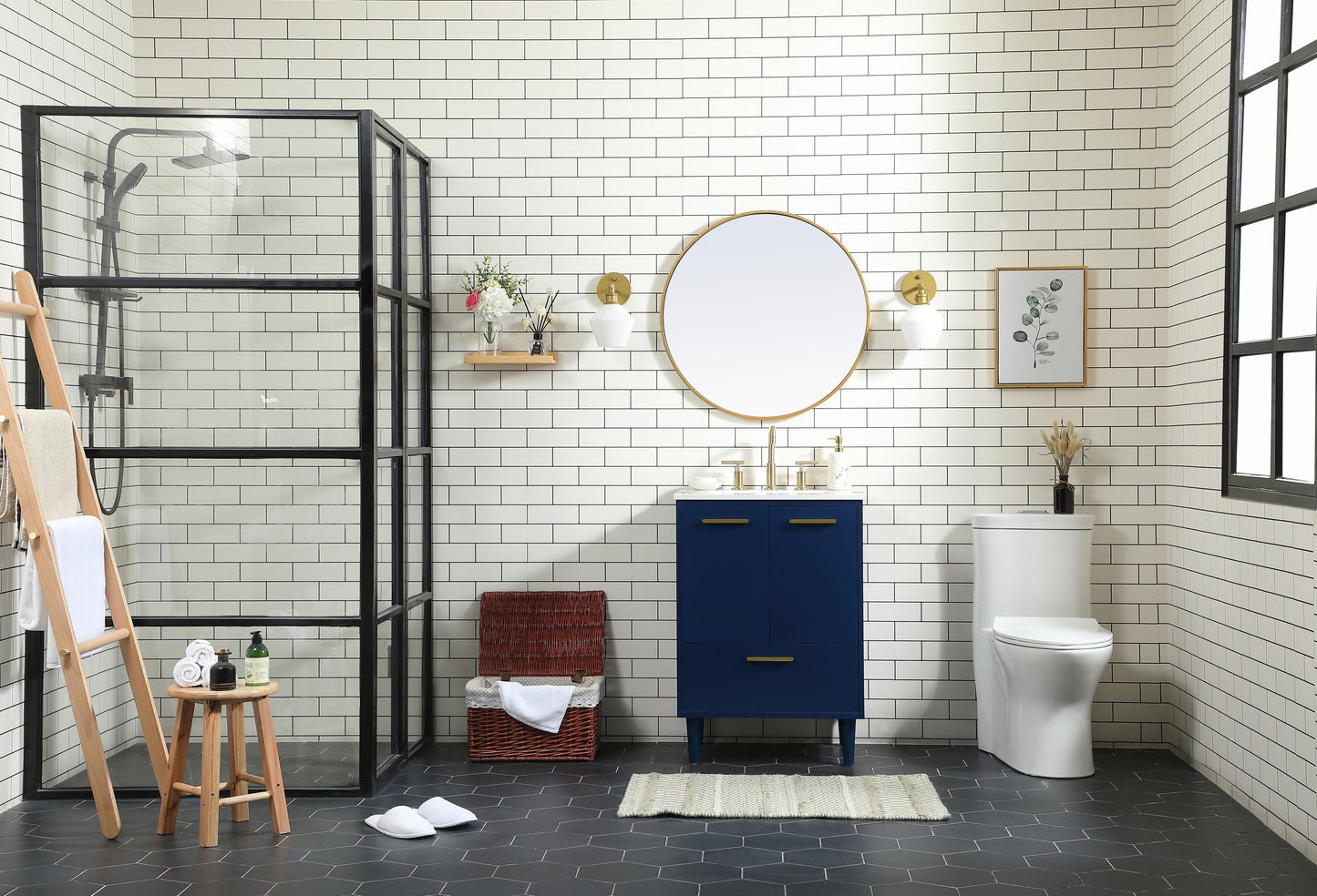 24 inch Bathroom Vanity in Blue