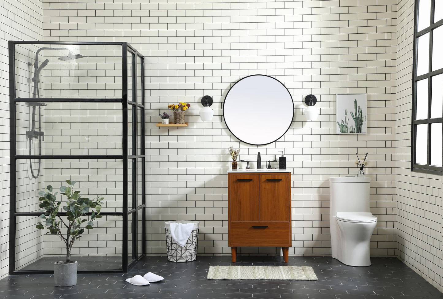 24 inch Bathroom Vanity in Teak