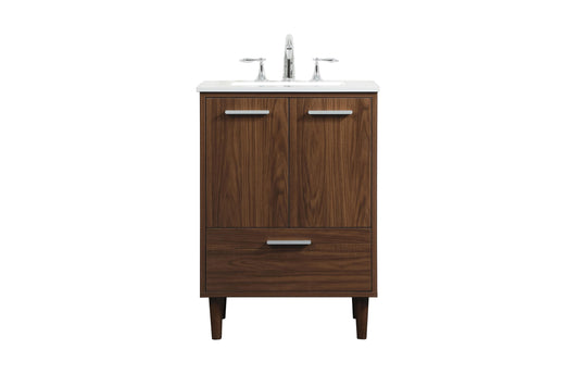 24 inch Bathroom Vanity in Walnut