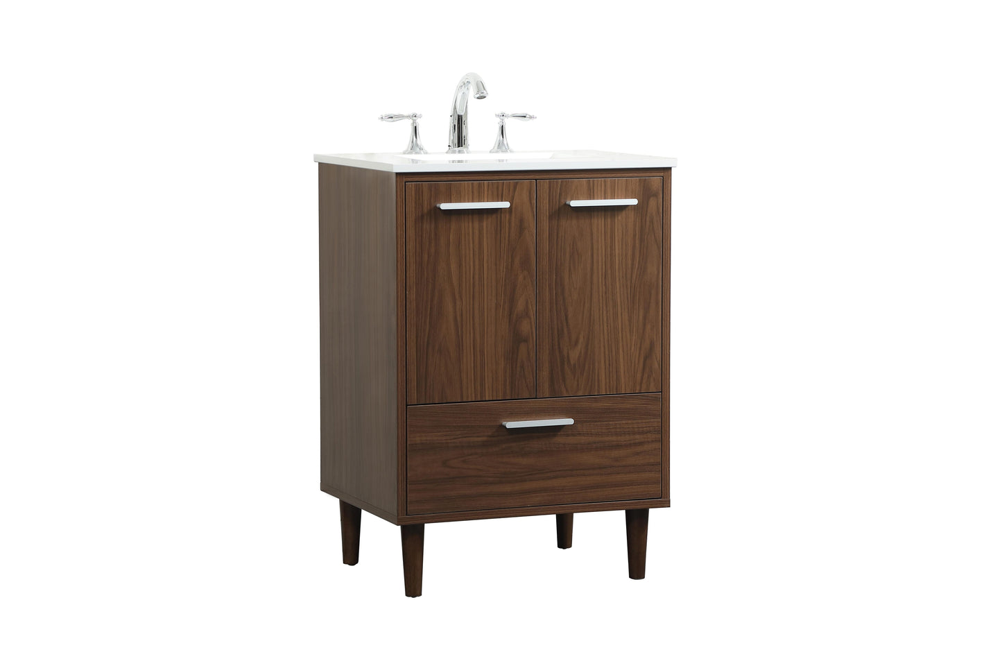 24 inch Bathroom Vanity in Walnut