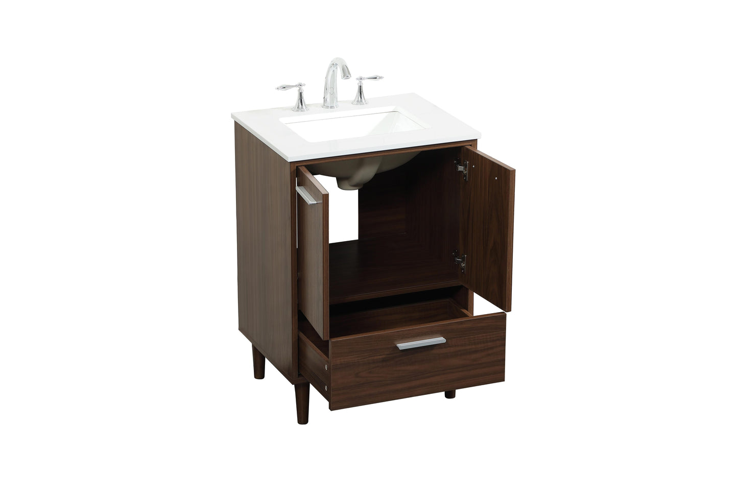 24 inch Bathroom Vanity in Walnut