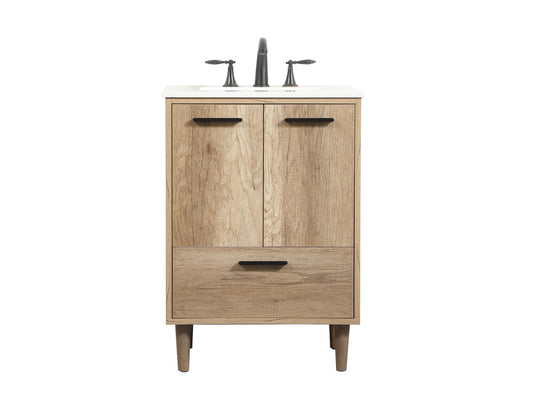 24 inch Single Bathroom Vanity in Natural Oak - BC4002434NT